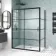 London Matt Black Grid 6mm Sliding Shower Enclosure 1400x900mm