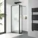 Munich Fluted Effect Matt Black Framed 8mm Wet Room Shower Glass 800mm & 250mm Pivotal Return Panel