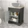 Lucia Graphite Grey Cabinet with Oak Effect Top 640mm - Excludes Counter Top Basin
