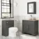 Lucia Graphite Grey Vanity with Oak Effect Top & Round Counter Top Basin 840mm