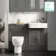 Monaco Graphite Grey Combination Vanity Basin and Seattle Toilet 1200mm - Brushed Brass Accents