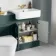 Monaco Midnight Green Combination Vanity Basin and Boston Toilet 1200mm - Brushed Brass Accents