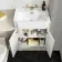 Monaco Chalk White Combination Vanity Traditional Basin and Hudson Toilet with Wooden Seat 1200mm - Brass Knurled Handles