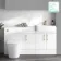 Harper Gloss White Combination Vanity Basin and Tucson Toilet 1500mm - Brushed Brass Accents