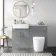 Harper Stone Grey Combination Vanity Basin with Marble Top & Boston Toilet 1200mm - Brushed Brass Accents