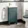 Bermuda Midnight Green Cloakroom Basin Vanity 400mm - Brushed Brass Accents