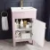 Bermuda Cashmere Pink Basin Vanity 500mm - Brushed Brass Accents