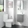 Trent Stone Grey Cloakroom Wall Hung Basin Vanity 400mm and Toilet Set