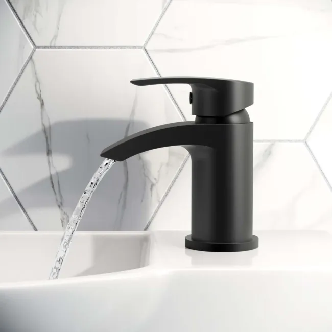 Severn Matt Black Cloakroom Basin Mixer Tap