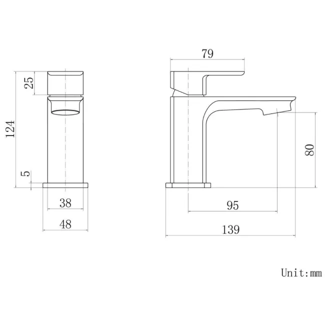 Mersey Matt Black Cloakroom Basin Mixer Tap