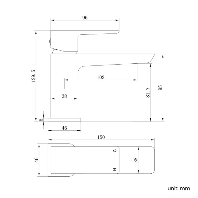 Soar Gunmetal Grey Cloakroom Basin Mixer Tap