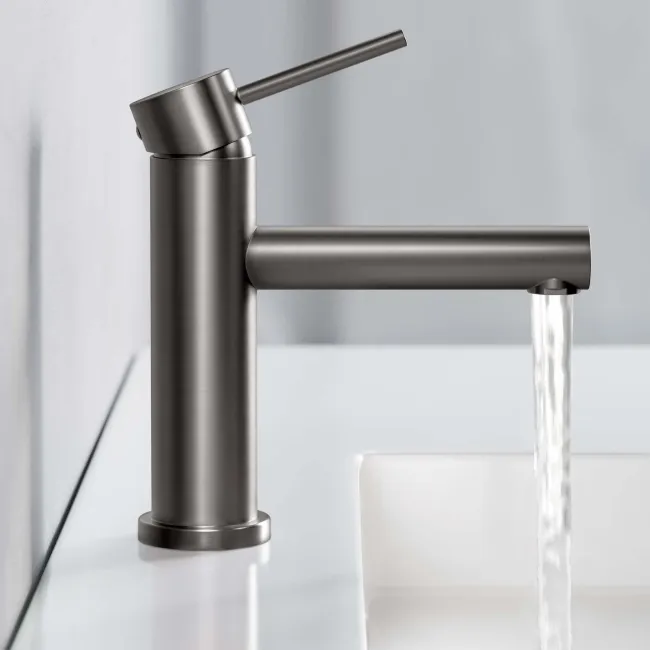 Don Gunmetal Grey Basin Mixer Tap