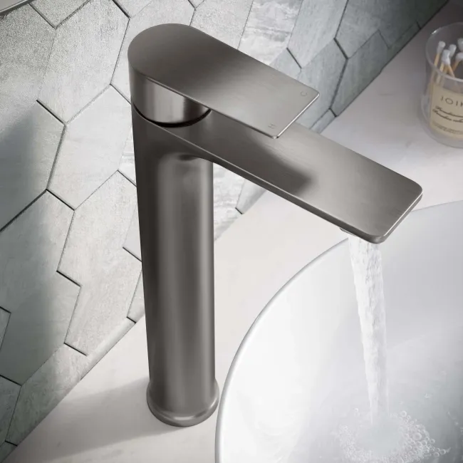 Glen Gunmetal Grey High Rise Basin Mixer Tap