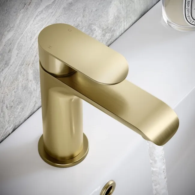 Tay Brushed Brass Basin Mixer Tap