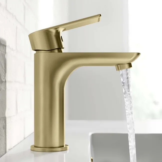 Lusk Brushed Brass Basin Mixer Tap