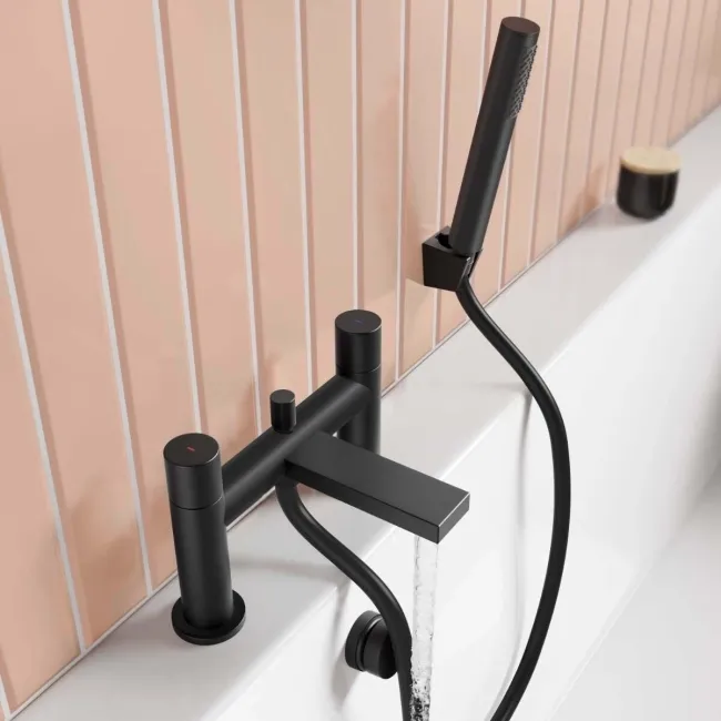 Tyne Matt Black Bath Filler & Handheld Shower