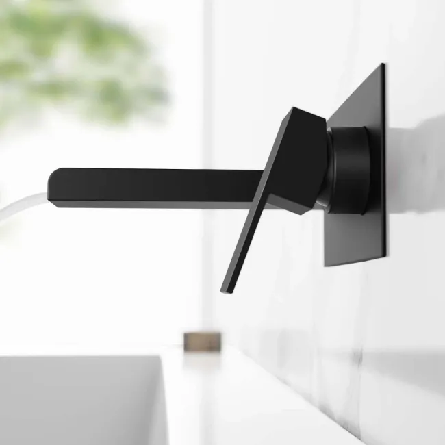 Avon Matt Black Waterfall Wall Mounted Bath Filler