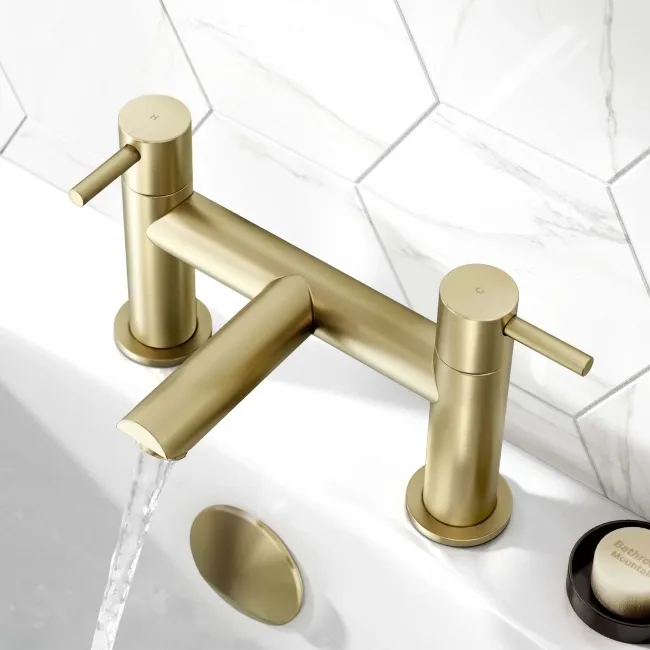 Wye Brushed Brass Bath Filler