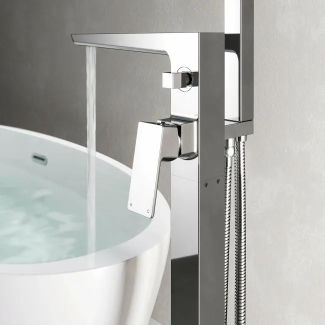 Ribble Chrome Freestanding Bath Shower Mixer Tap
