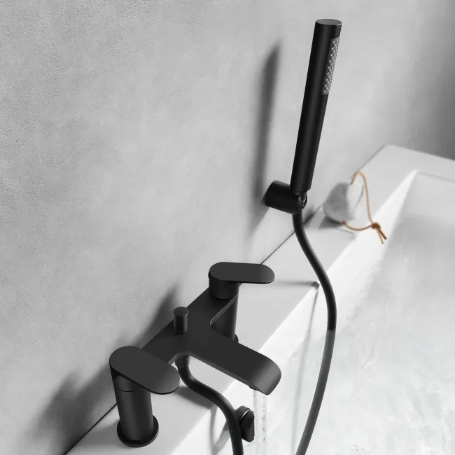 Tay Matt Black Bath Filler & Handheld Shower
