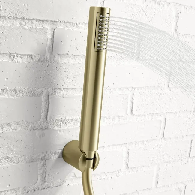 Lusk Brushed Brass Bath Filler & Handheld Shower
