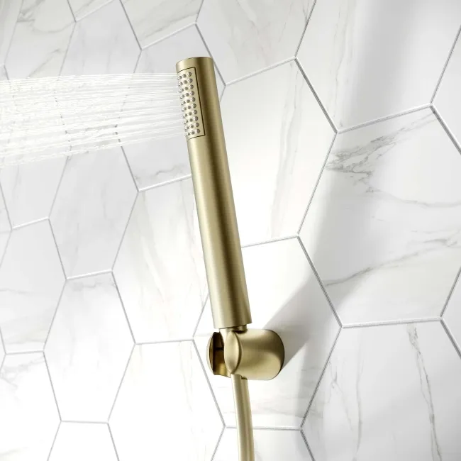 Spey Brushed Brass Bath Filler & Handheld Shower