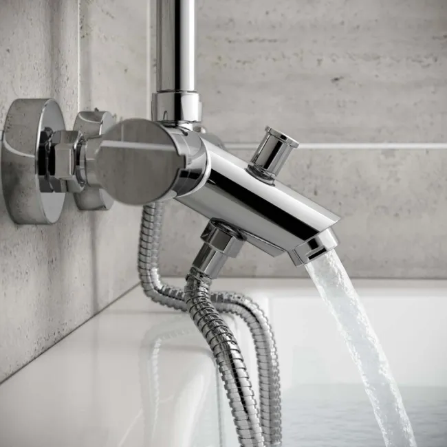 Ballina Round Chrome Thermostatic Bath Filler Shower Set