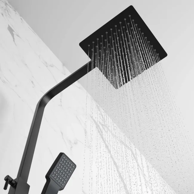 Galway Premium Matt Black Square Thermostatic Shower Set