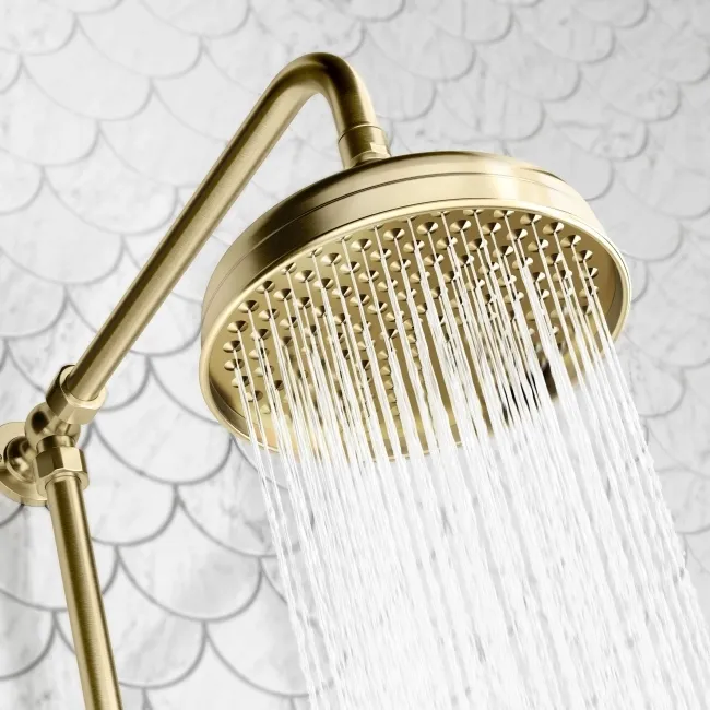 Shannon Brushed Brass Traditional Thermostatic Shower Set with Hand Shower
