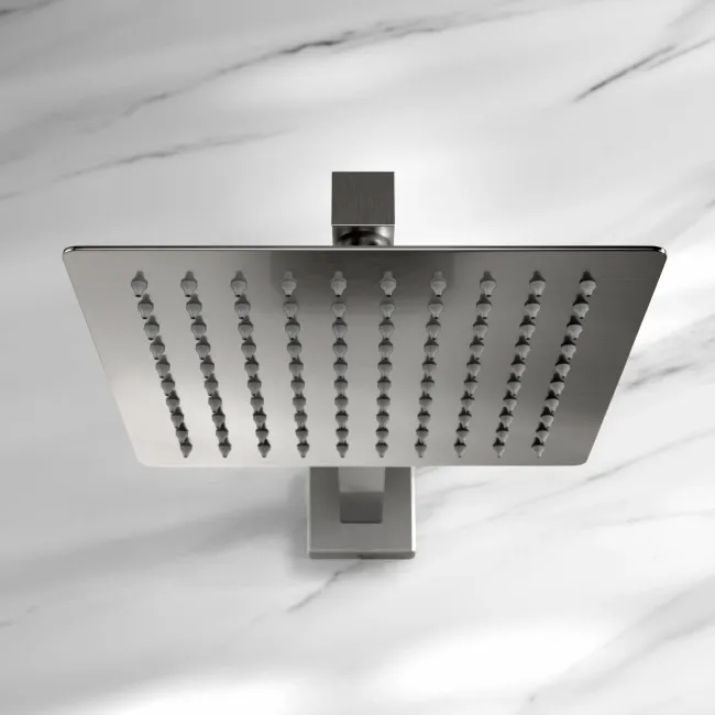 Galway Premium Gunmetal Grey Square Thermostatic Shower Set - 200mm Head & Hand Shower