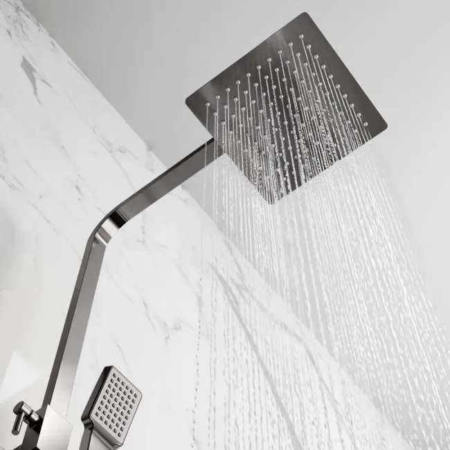 Galway Premium Gunmetal Grey Square Thermostatic Shower Set