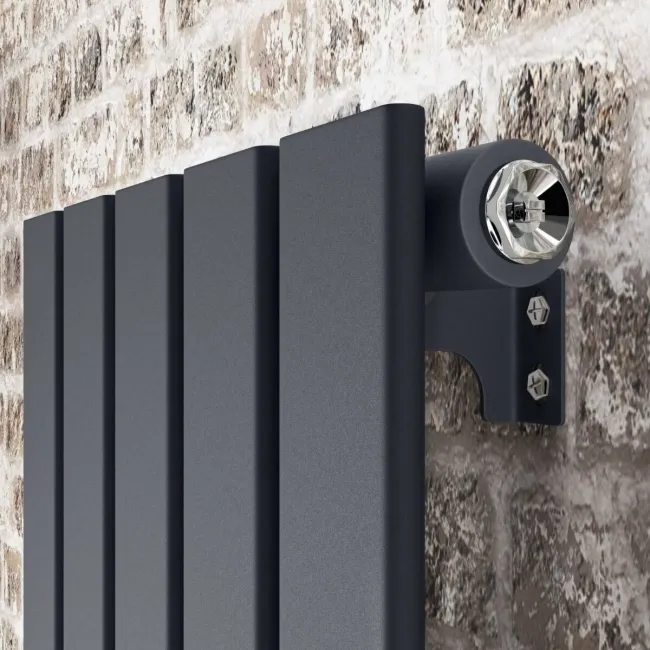 Faro Anthracite Single Flat Panel Vertical Radiator 1600x350mm
