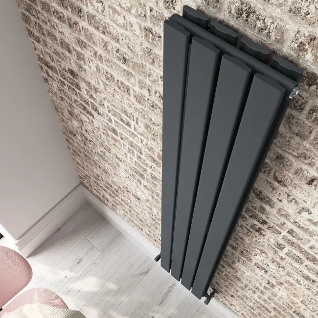 Faro Anthracite Double Flat Panel Vertical Radiator 1600x280mm