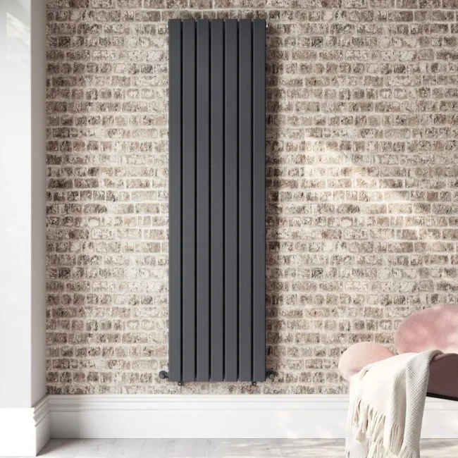 Faro Anthracite Double Flat Panel Vertical Radiator 1800x490mm