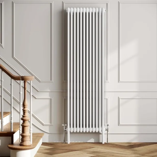 Athens White Triple Column Vertical Traditional Radiator 1800x560mm