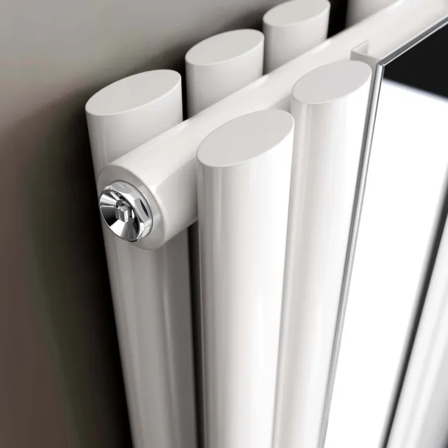 Marseille White Double Vertical Mirror Radiator 1800x380mm