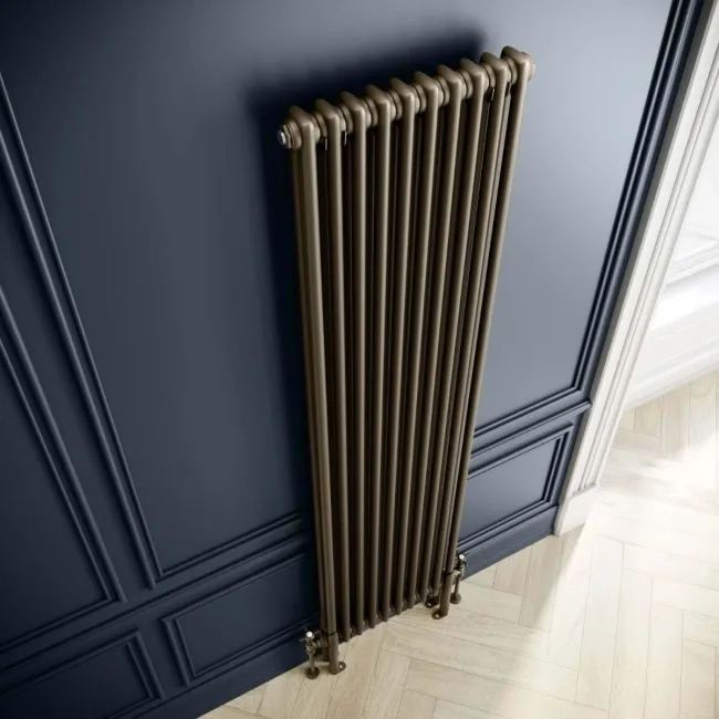 Athens Antique Gold Double Column Vertical Traditional Radiator 1800x470mm