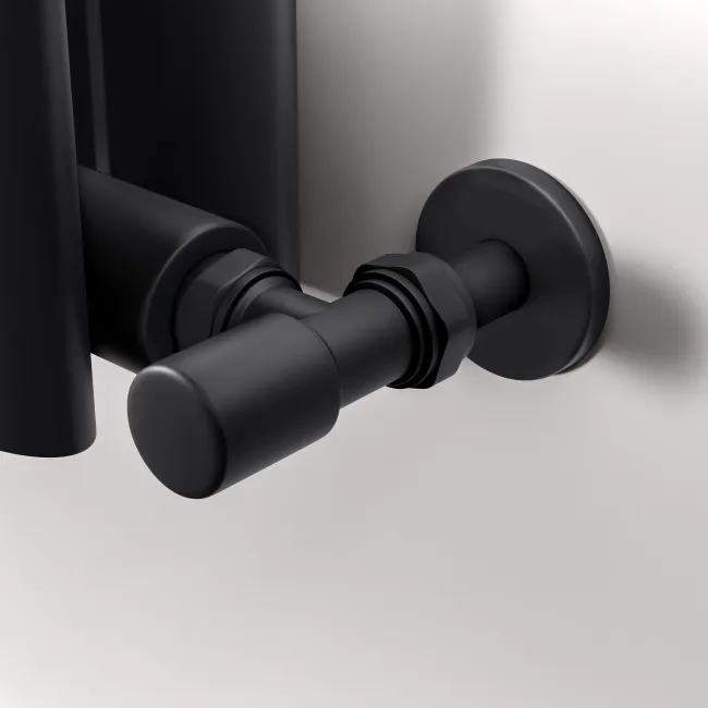 Marbella Matt Black Double Oval Panel Radiator 1800x480mm