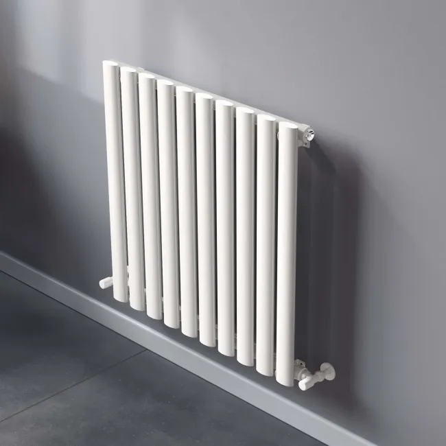 Marbella White Single Oval Panel Radiator 600x600mm