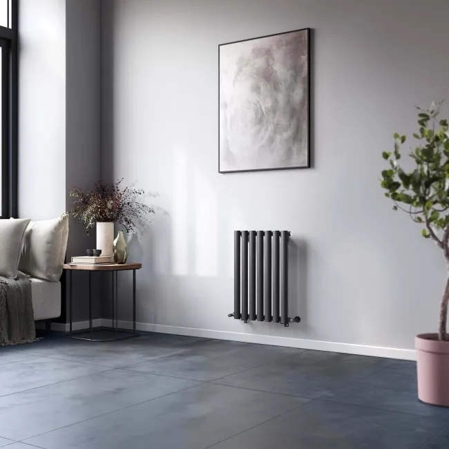 Marbella Anthracite Single Oval Panel Radiator 600x420mm
