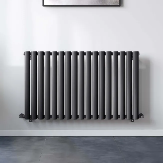 Marbella Anthracite Double Oval Panel Radiator 600x1020mm