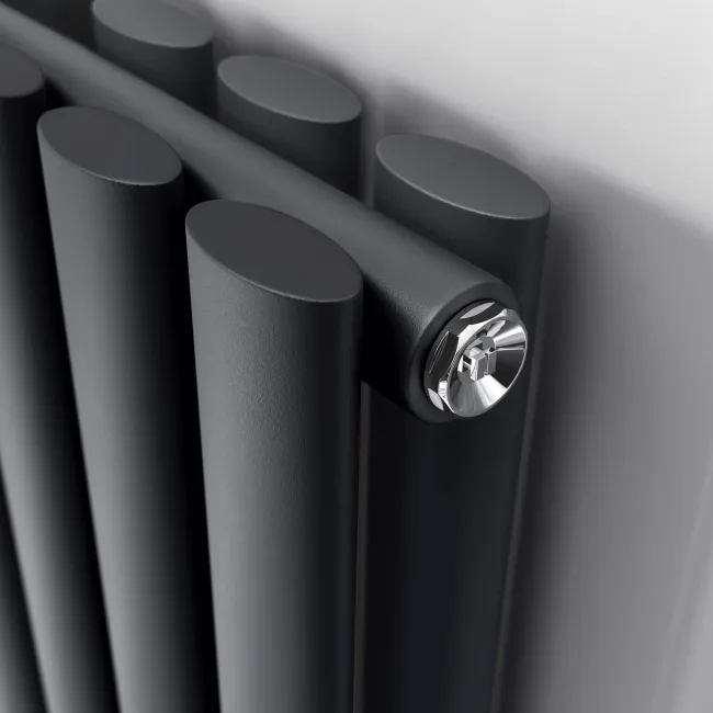 Marbella Anthracite Double Oval Panel Radiator 600x1620mm
