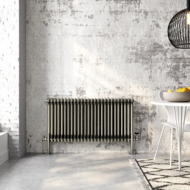 Athens Raw Metal Double Column Horizontal Traditional Radiator 600x1190mm