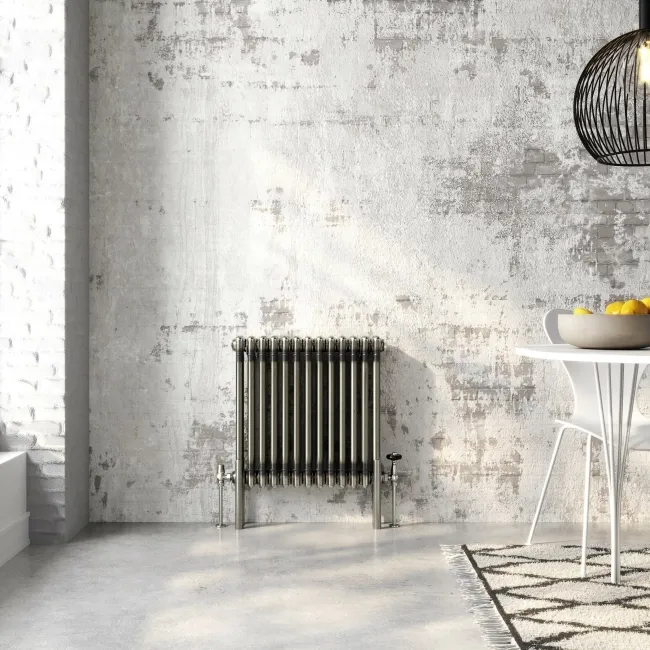 Athens Raw Metal Triple Column Horizontal Traditional Radiator 600x605mm