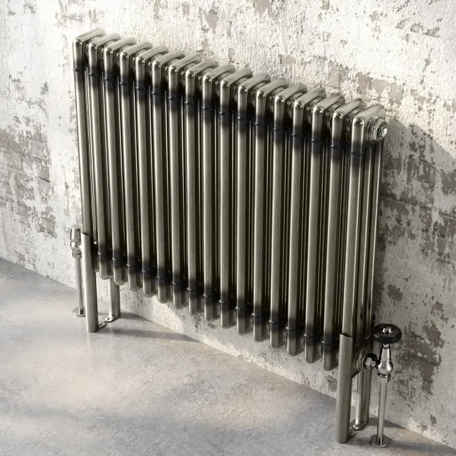Athens Raw Metal Triple Column Horizontal Traditional Radiator 600x785mm