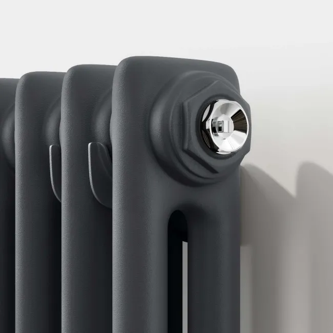 Athens Anthracite Double Column Horizontal Traditional Radiator 600x1595mm