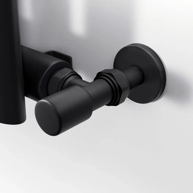 Marbella Matt Black Single Oval Panel Radiator 600x420mm