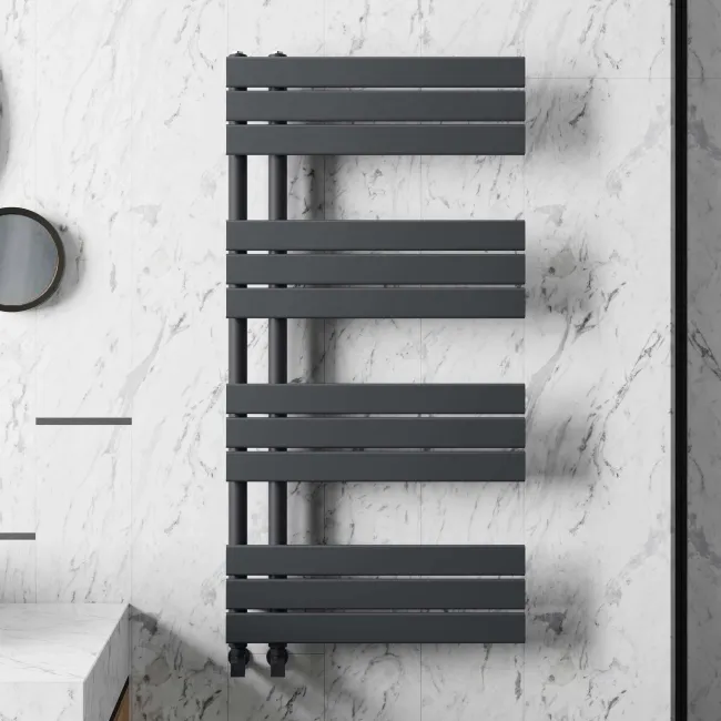 Seville Anthracite Designer Flat Panel Heated Towel Rail 1200x600mm