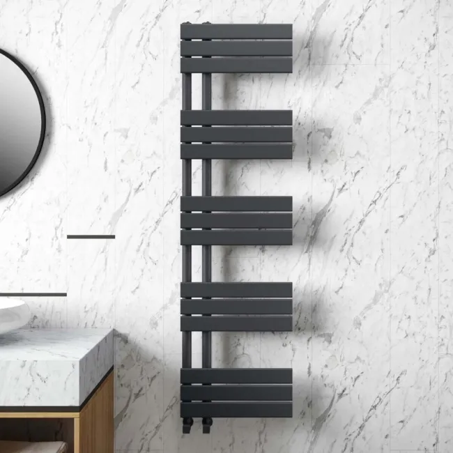 Seville Anthracite Designer Flat Panel Heated Towel Rail 1600x450mm