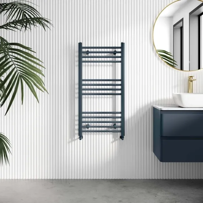 Barcelona Inky Blue Straight Heated Towel Rail 1000x500mm